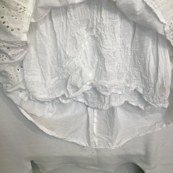 Rebellion Again White Cotton V-Neck Eyelet Lace Dress Size L - Picture 12 of 14